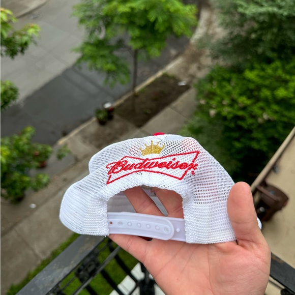 Vintage Budweiser Red White Cap Centre Logo 00s - Picture 4 of 5